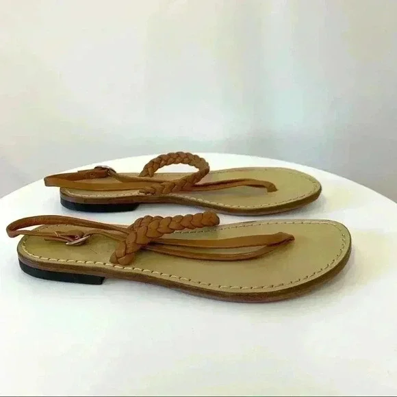 Laurent Effel brown leather braided sandal - Picture 4 of 6